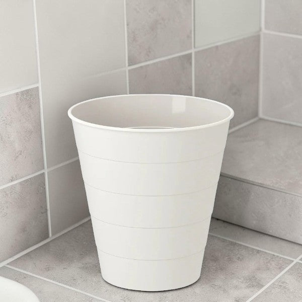 10 Liter White Plastic Waste Bin for Home and Bathroom