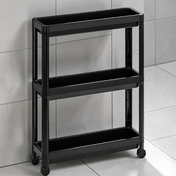 Slim 3 Tier Rolling Storage Trolley for Bathroom and Home