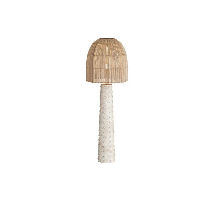 Natural Woven Shade Floor Lamp Stone Base, Floor Lamp
