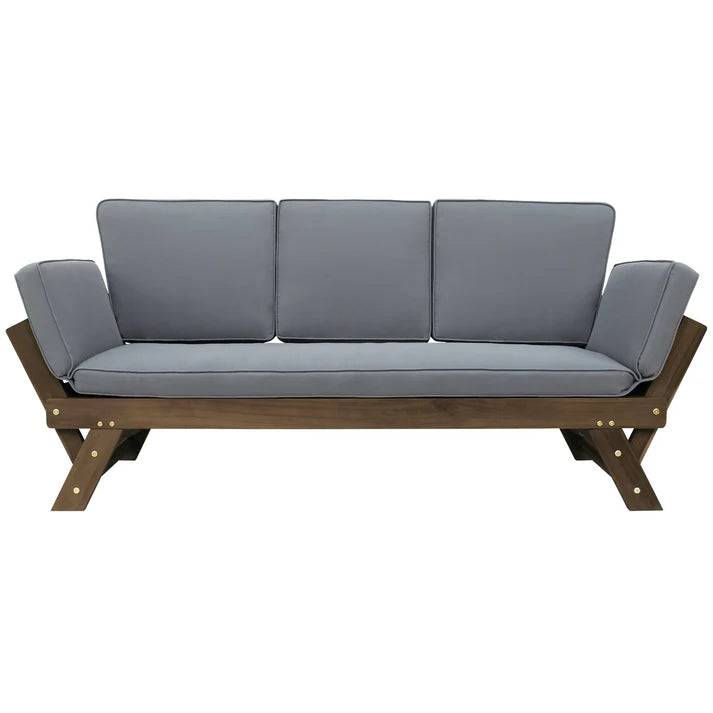 Outdoor Wooden Convertible Daybed Sofa with Cushions
