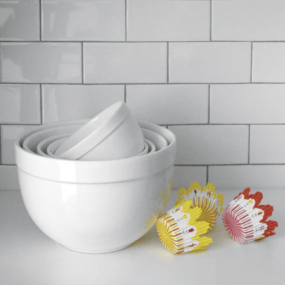 5 Piece Ceramic Nesting Mixing Bowl Set for Kitchen