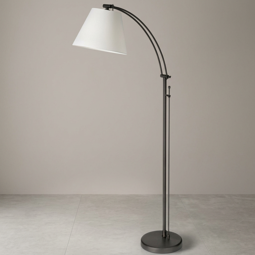 Adjustable Arc Floor Lamp Black Metal Frame, Floor Lamp