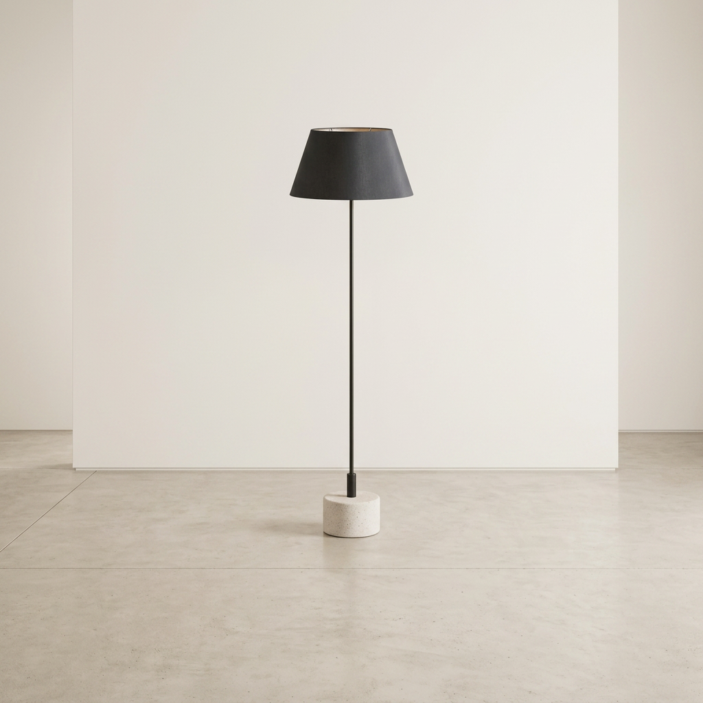 Modern Iron Floor Lamp with Black Shade, Floor Lamp