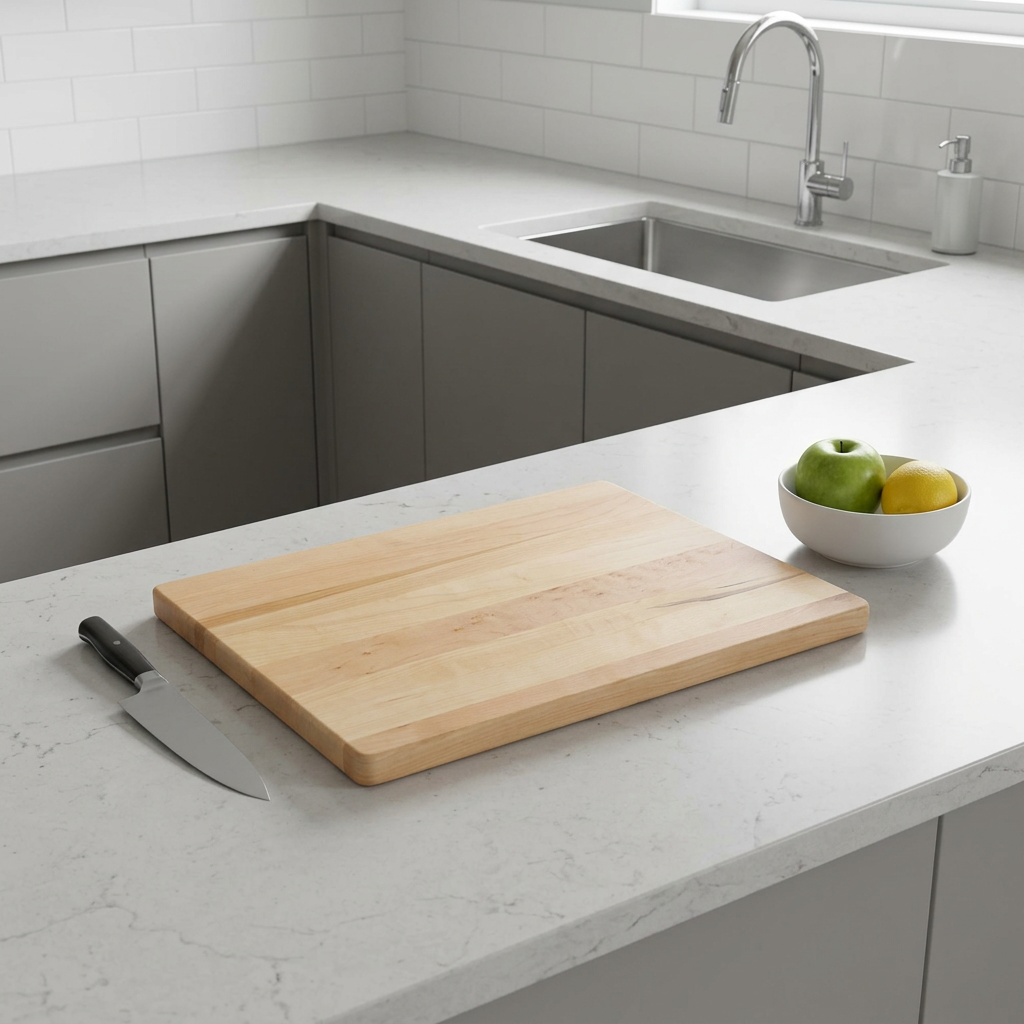 Solid Maple Wood Cutting Board for Kitchen Prep