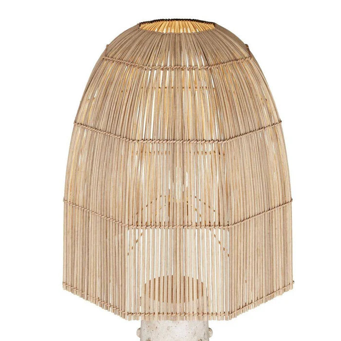 Natural Woven Shade Floor Lamp Stone Base, Floor Lamp