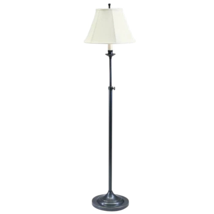 Adjustable Black Metal Floor Lamp Fabric Shade, Floor Lamp