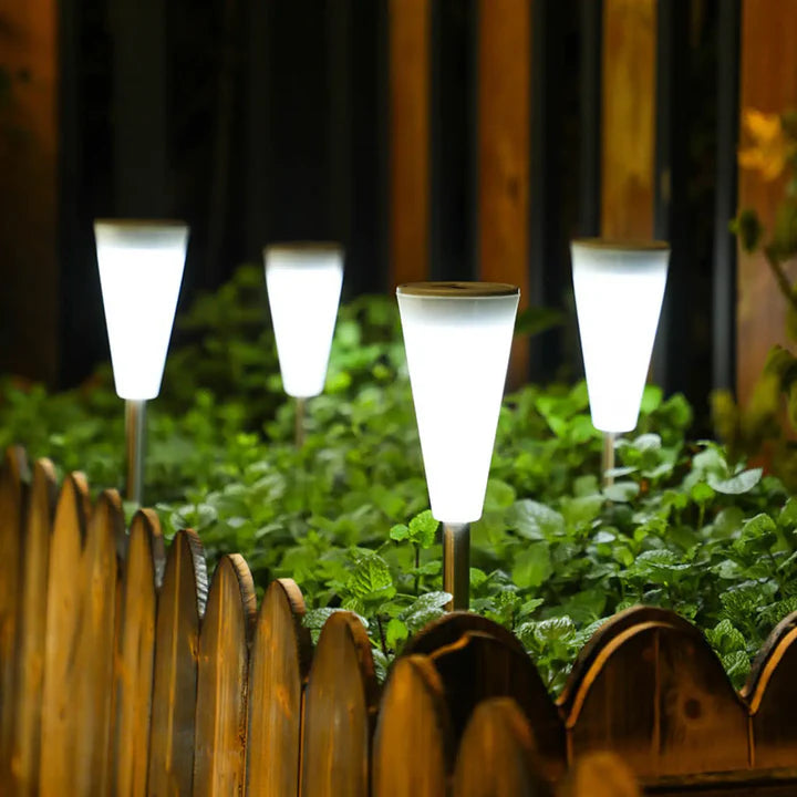 Solar LED Stake Path Lights, Modern Garden Lighting