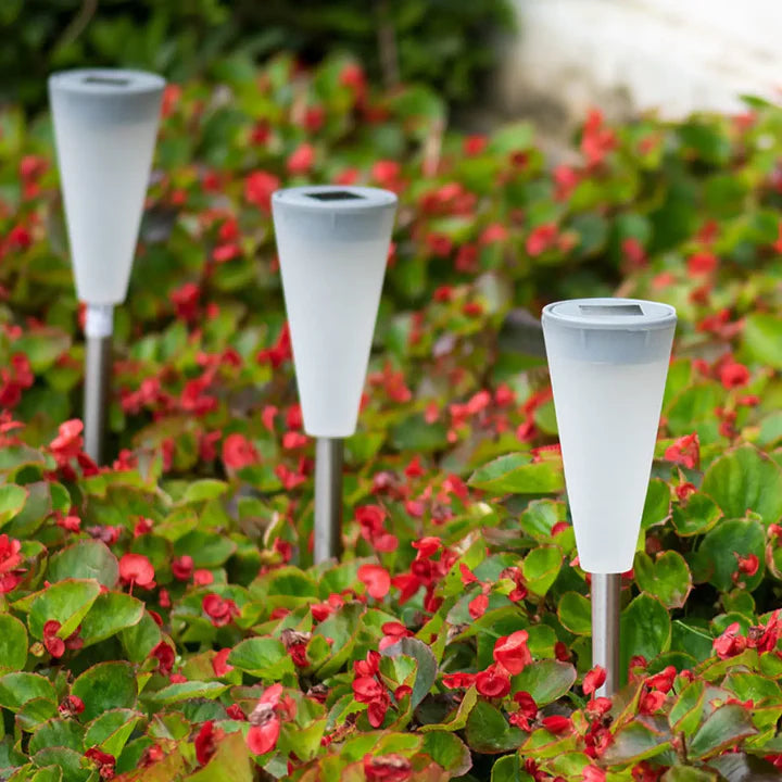 Solar LED Stake Path Lights, Modern Garden Lighting