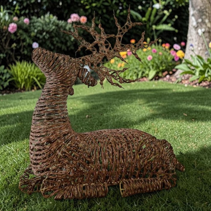 LED Reindeer Light Set Woven Finish, Garden Lighting