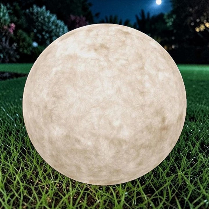 Round Sphere Floor Light White Resin, Garden Lighting