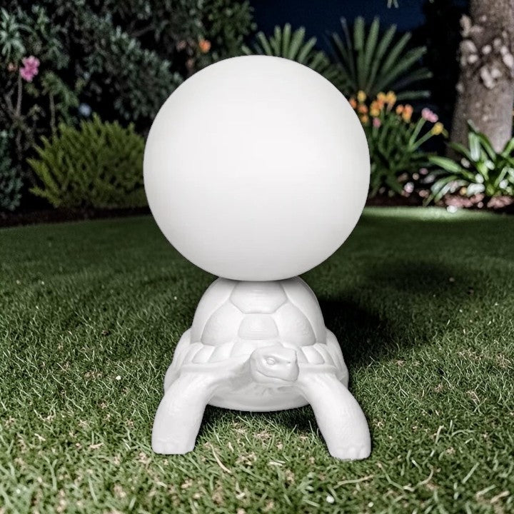 Turtle Base, LED Globe Lamp White Polyethylene, Garden Lighting