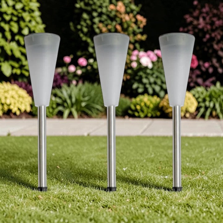 Solar LED Stake Path Lights, Modern Garden Lighting