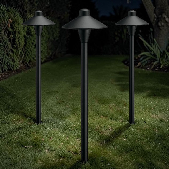 Black Brass LED Pathway Light, 23 Inch Garden Lighting