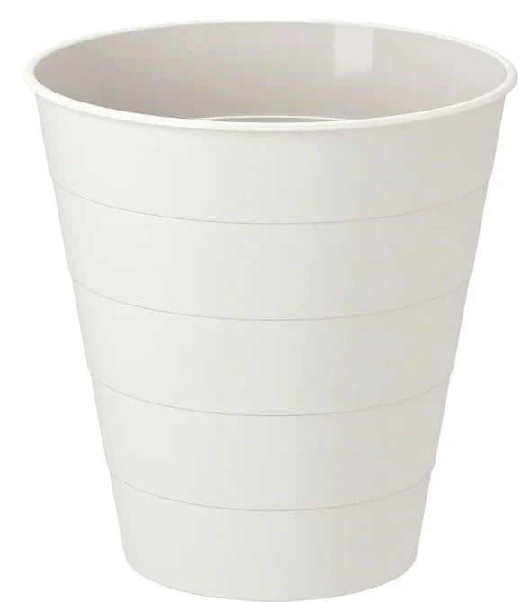 10 Liter White Plastic Waste Bin for Home and Bathroom