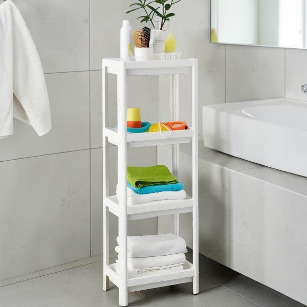 Slim 4 Tier Bathroom Storage Shelf Unit for Small Spaces