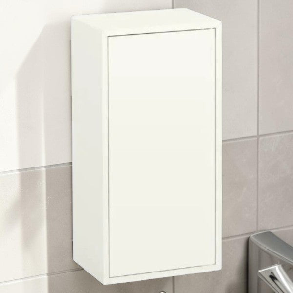 White Storage Cabinet with Door and Interior Shelves for Home Organization