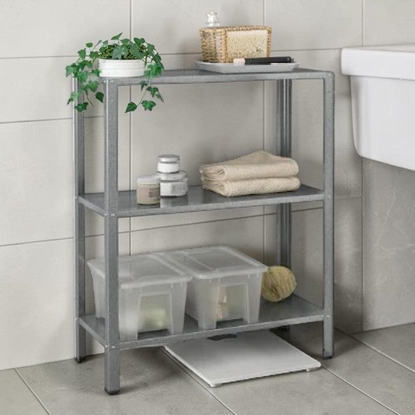 3 Tier Metal Storage Shelving Unit for Indoor and Outdoor Use