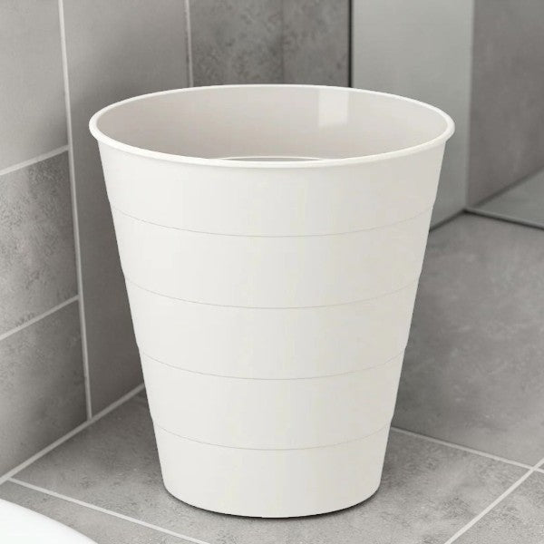10 Liter White Plastic Waste Bin for Home and Bathroom