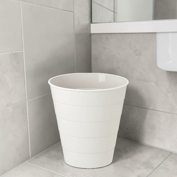 10 Liter White Plastic Waste Bin for Home and Bathroom