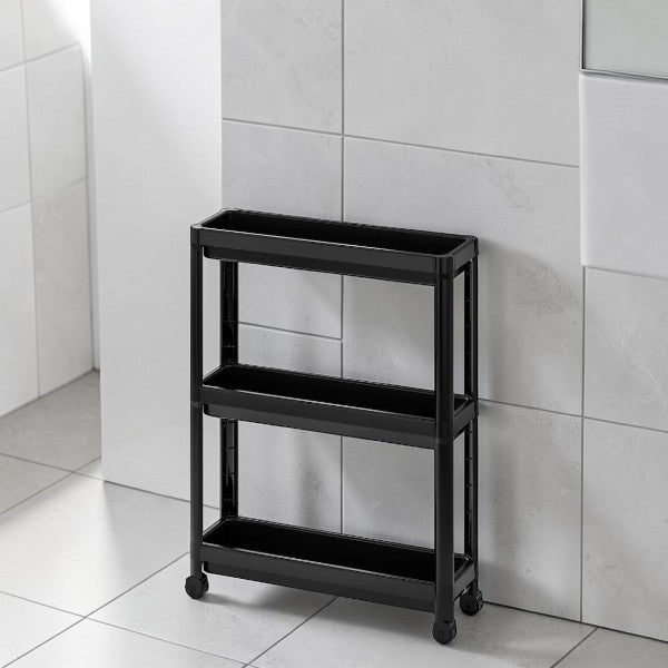 Slim 3 Tier Rolling Storage Trolley for Bathroom and Home