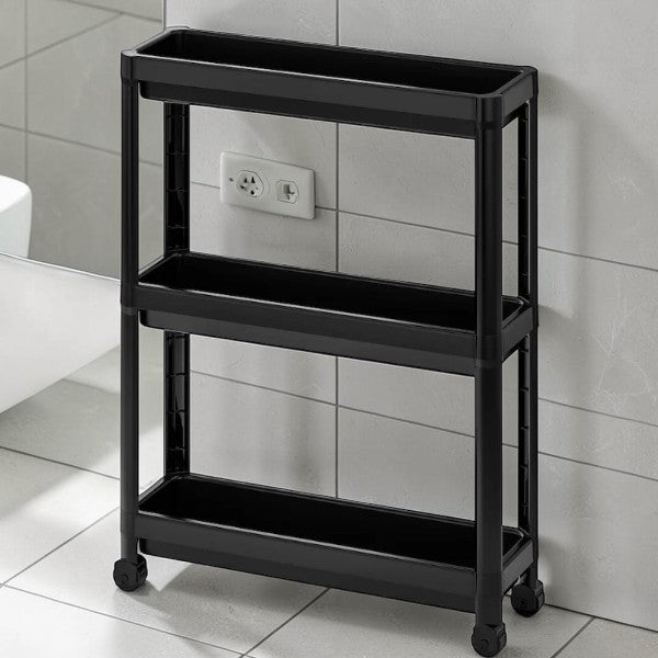Slim 3 Tier Rolling Storage Trolley for Bathroom and Home