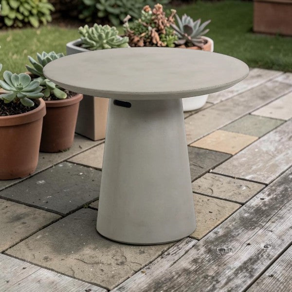 Round Cement Outdoor Dining Table, 47" Diameter