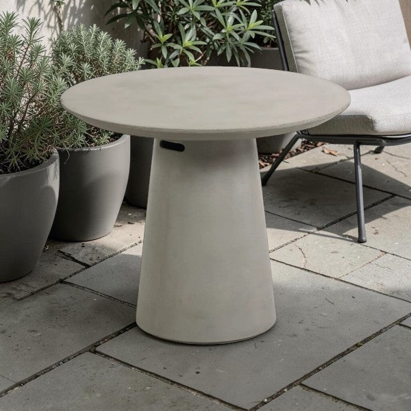 Round Cement Outdoor Dining Table, 47" Diameter