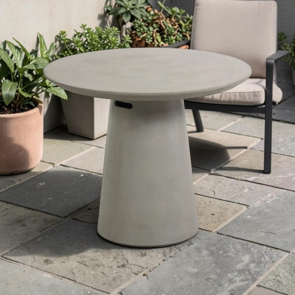 Round Cement Outdoor Dining Table, 47" Diameter