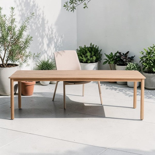 Solid Acacia Wood Outdoor Dining Table, 94.5" x 39.5"
