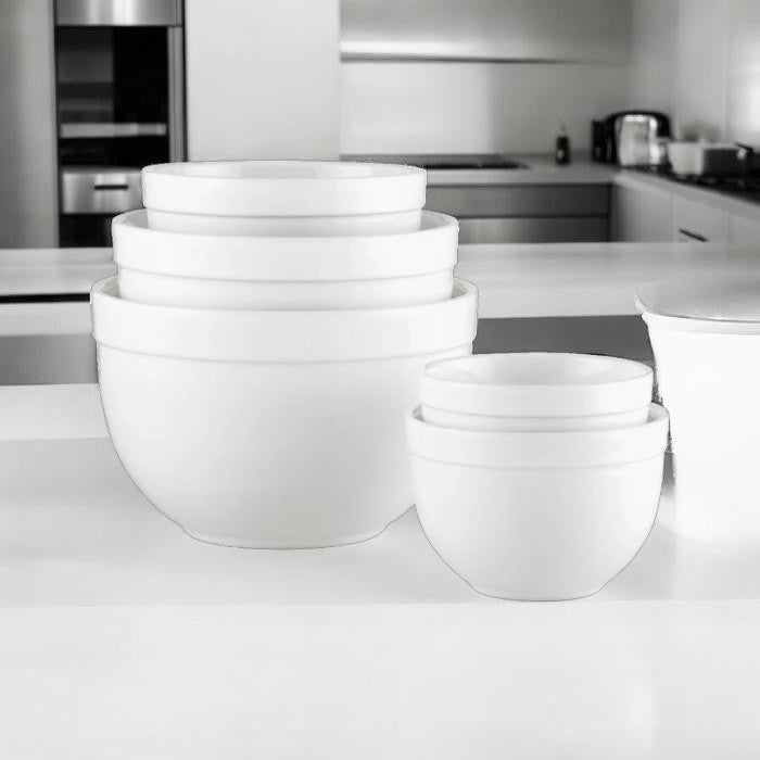 5 Piece Ceramic Nesting Mixing Bowl Set for Kitchen