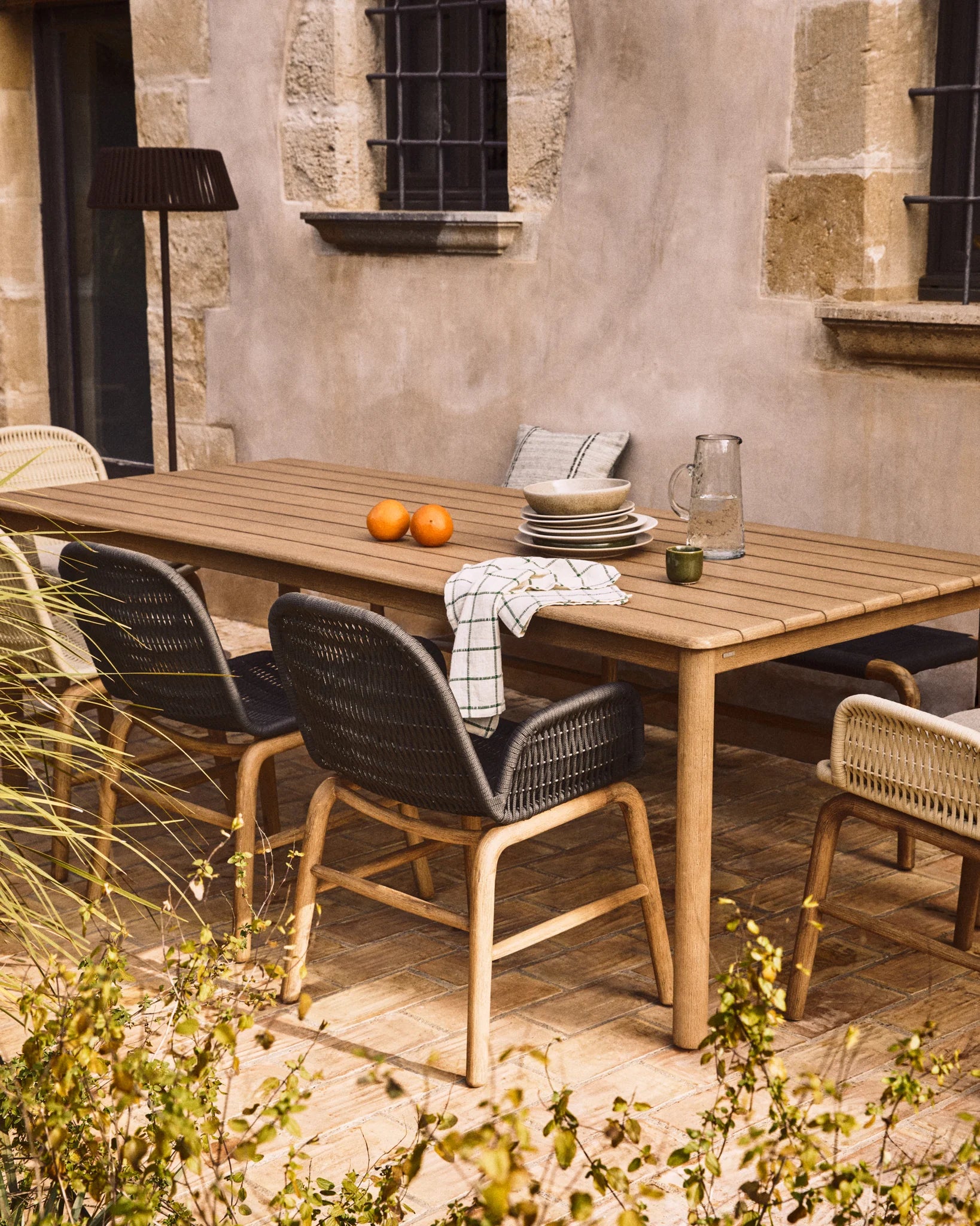 Solid Acacia Wood Outdoor Dining Table, 94.5" x 39.5"