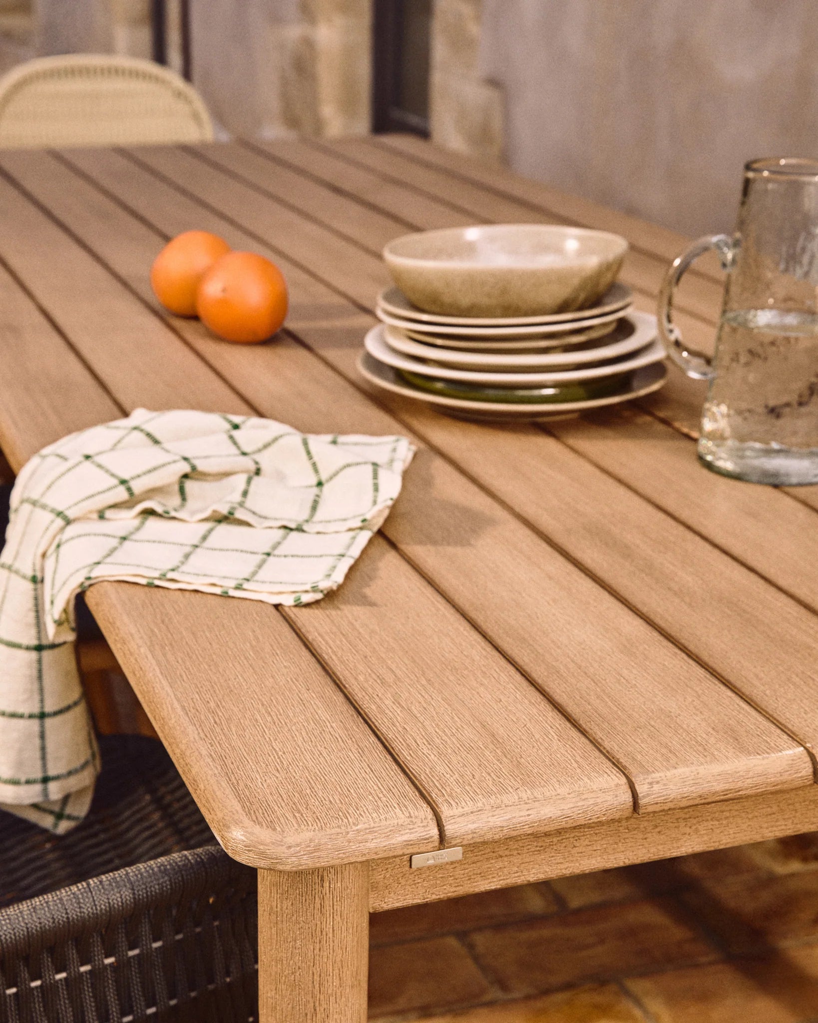 Solid Acacia Wood Outdoor Dining Table, 94.5" x 39.5"