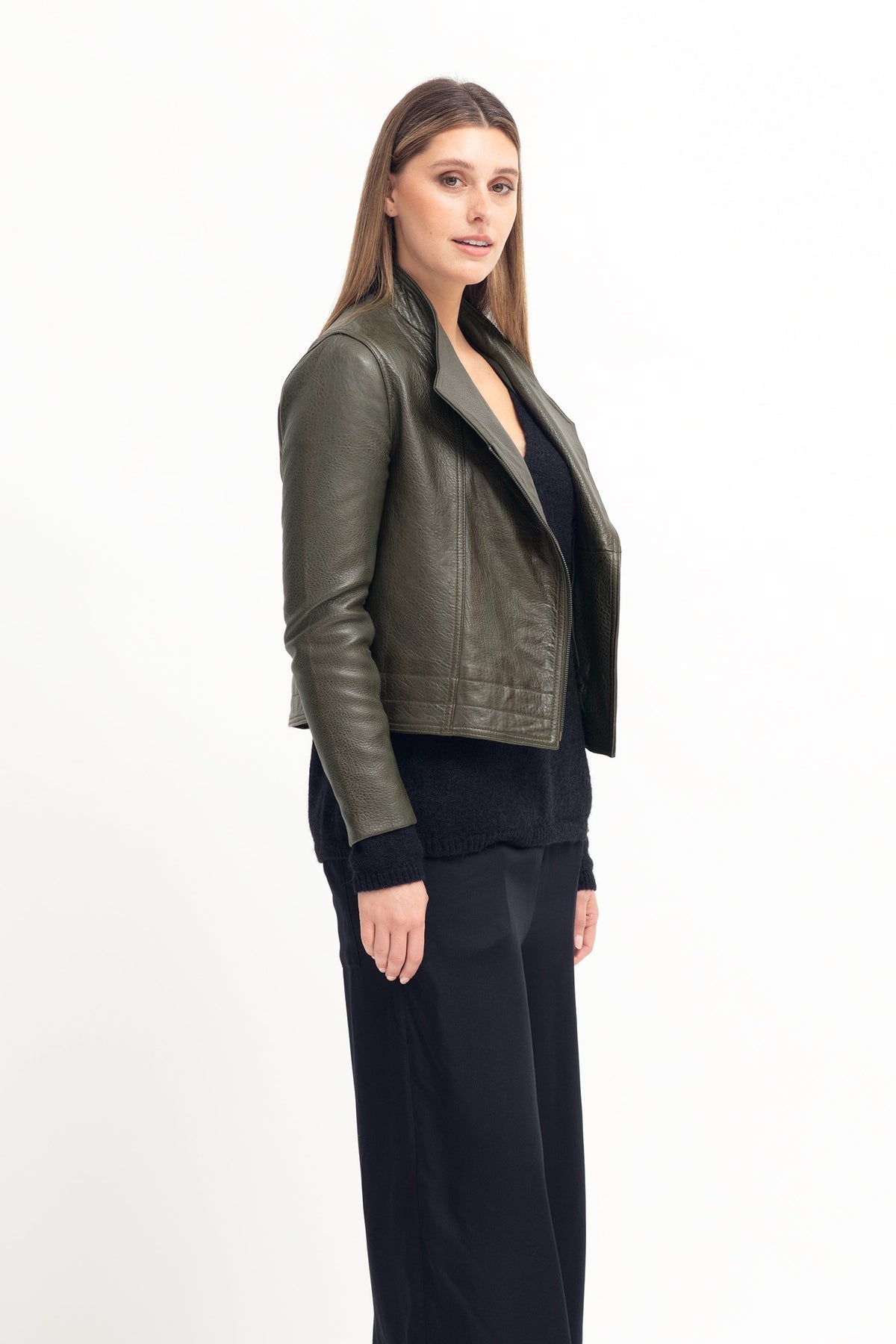 Lader Biker Leather Jacket Model Side 2 | TARMAC