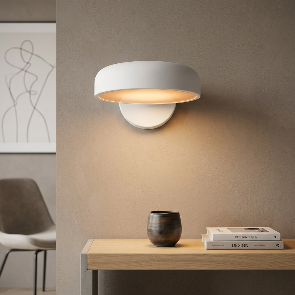 Modern LED Wall Light, White Acrylic Shade, Wall Light