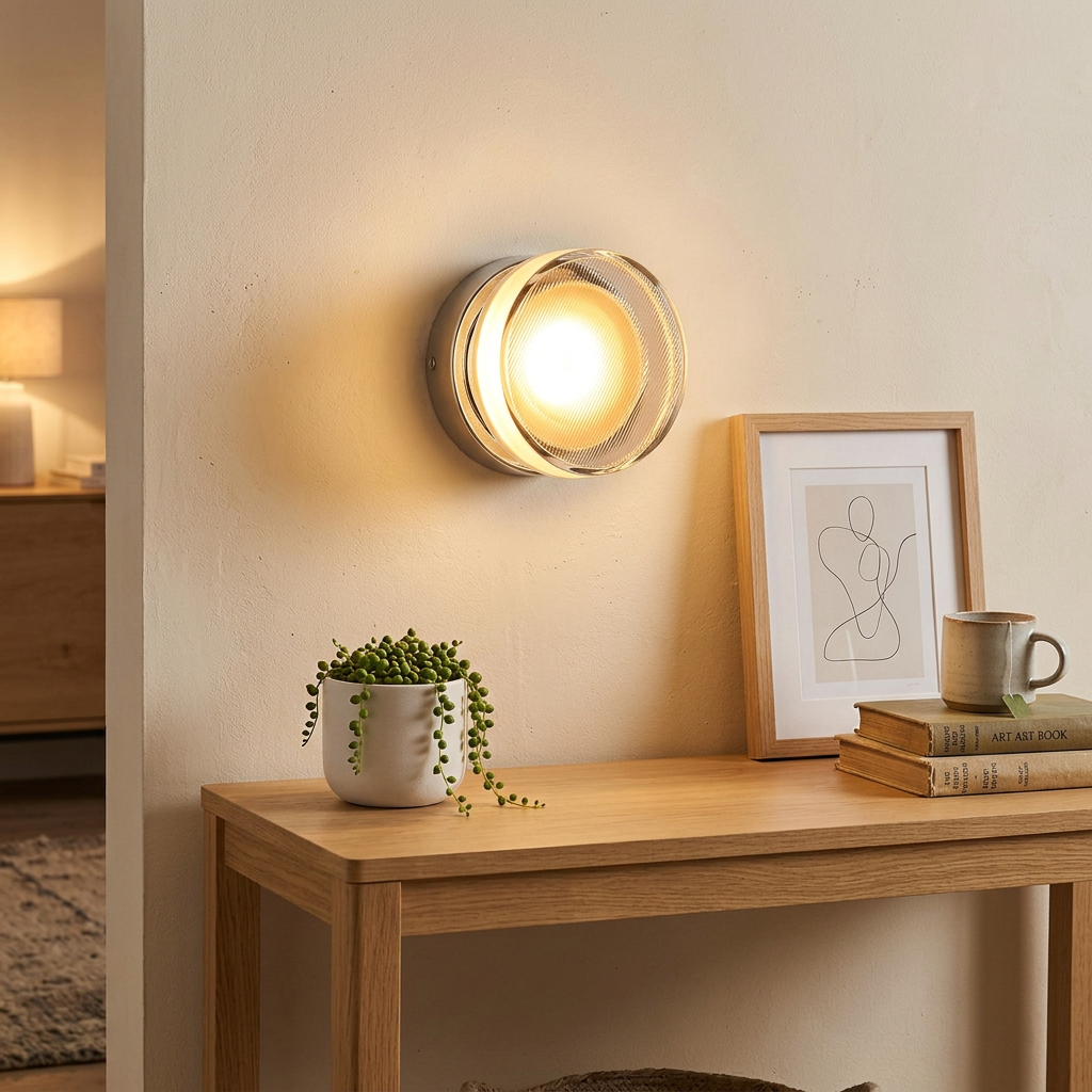 Chrome LED Round Wall Light Acrylic Lens, Wall Light