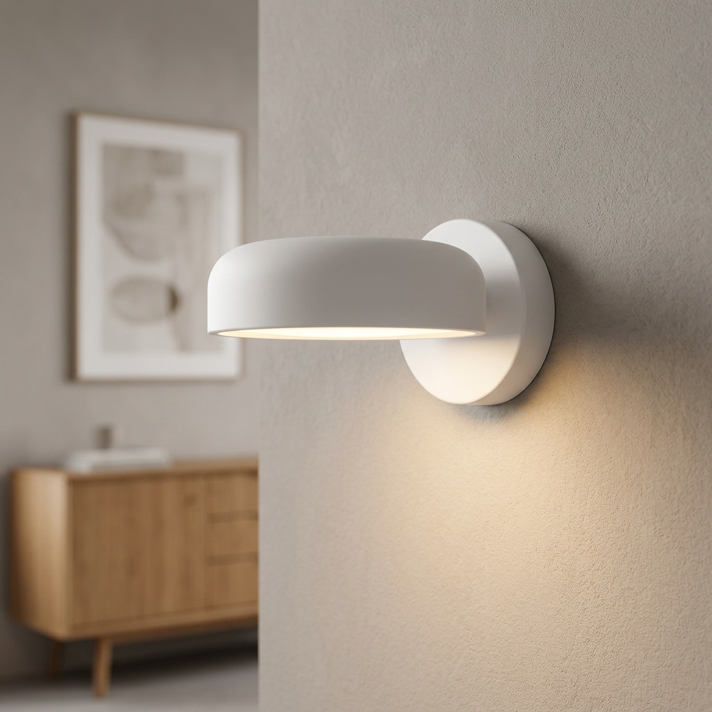 Modern LED Wall Light, White Acrylic Shade, Wall Light