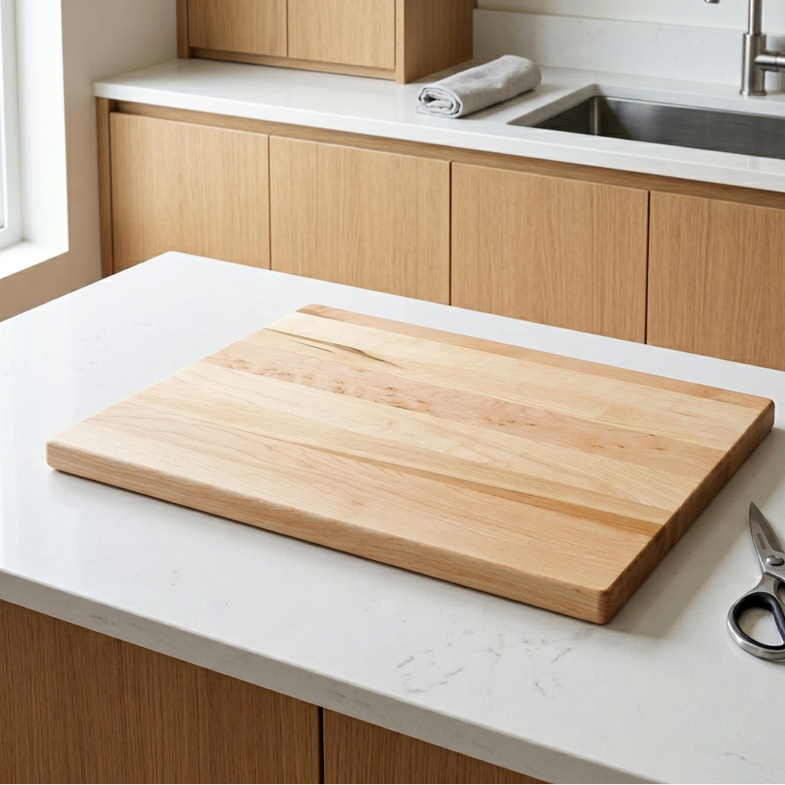 Solid Maple Wood Cutting Board for Kitchen Prep