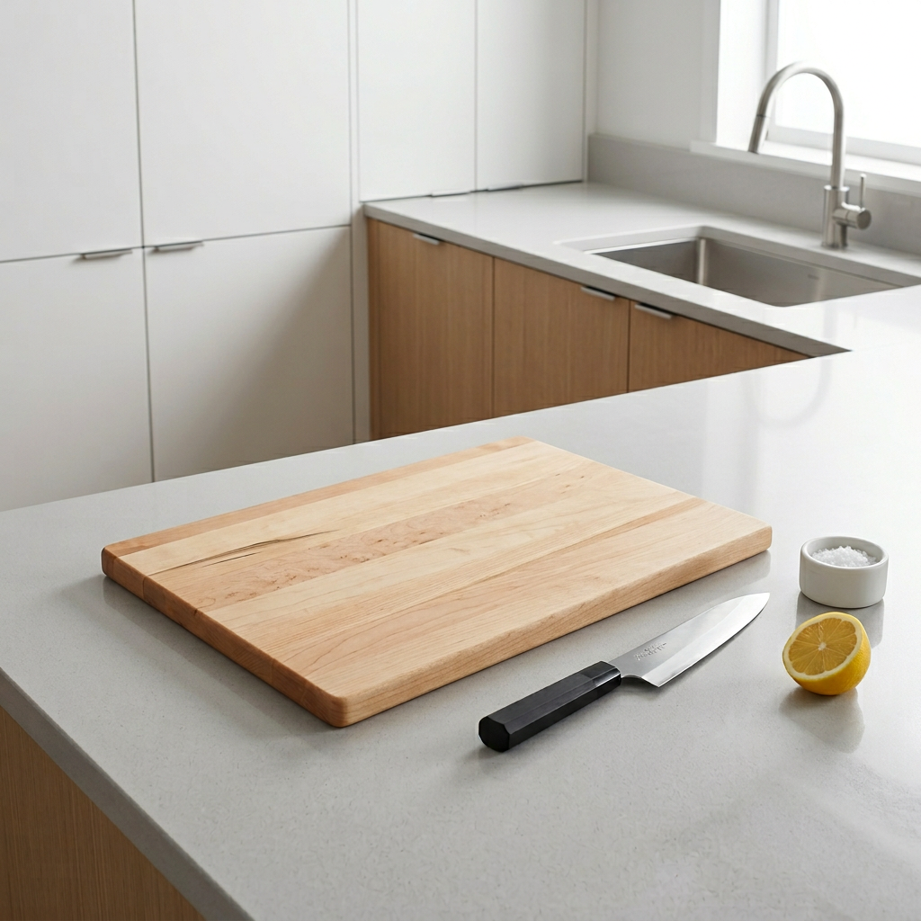 Solid Maple Wood Cutting Board for Kitchen Prep