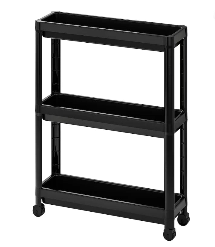 Slim 3 Tier Rolling Storage Trolley for Bathroom and Home
