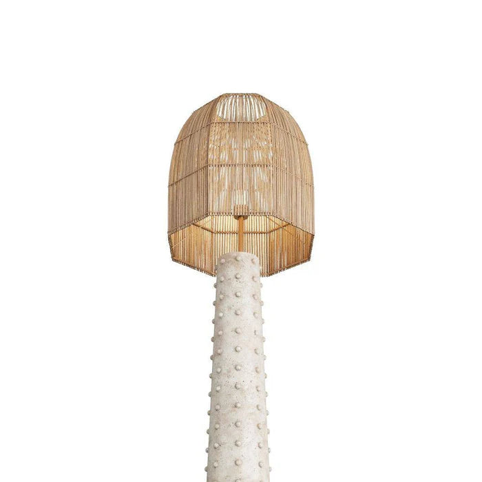Natural Woven Shade Floor Lamp Stone Base, Floor Lamp