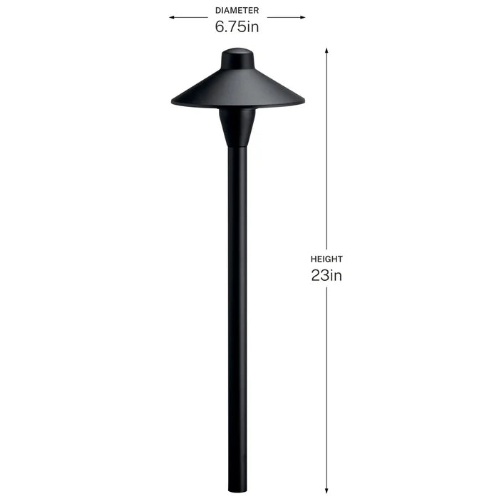 Black Brass LED Pathway Light, 23 Inch Garden Lighting