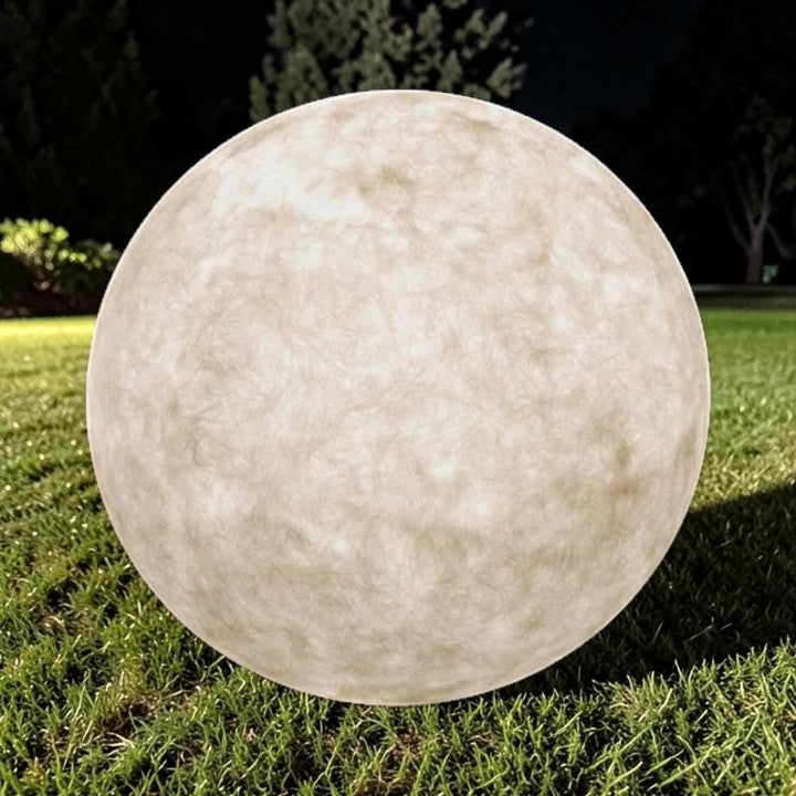 Round Sphere Floor Light White Resin, Garden Lighting