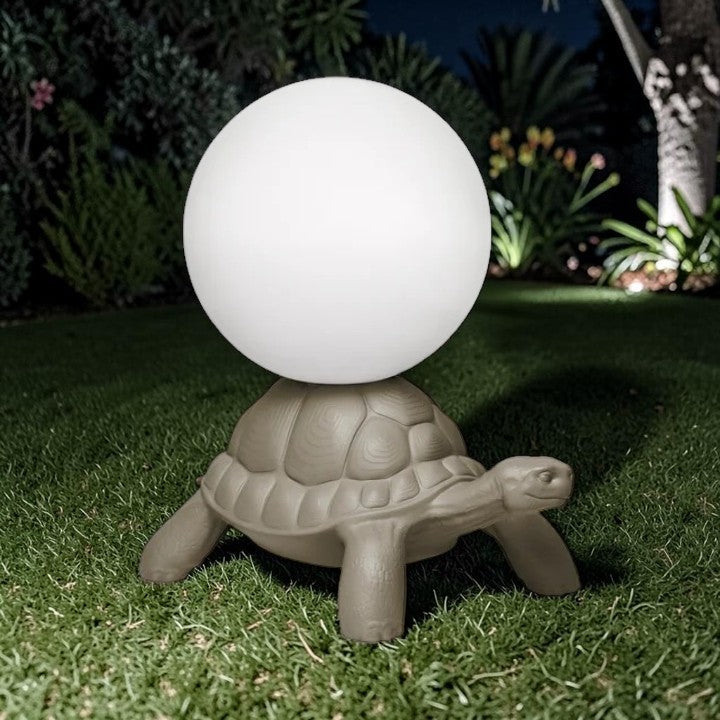 Turtle Base, LED Globe Lamp White Polyethylene, Garden Lighting