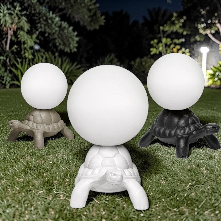Turtle Base, LED Globe Lamp White Polyethylene, Garden Lighting