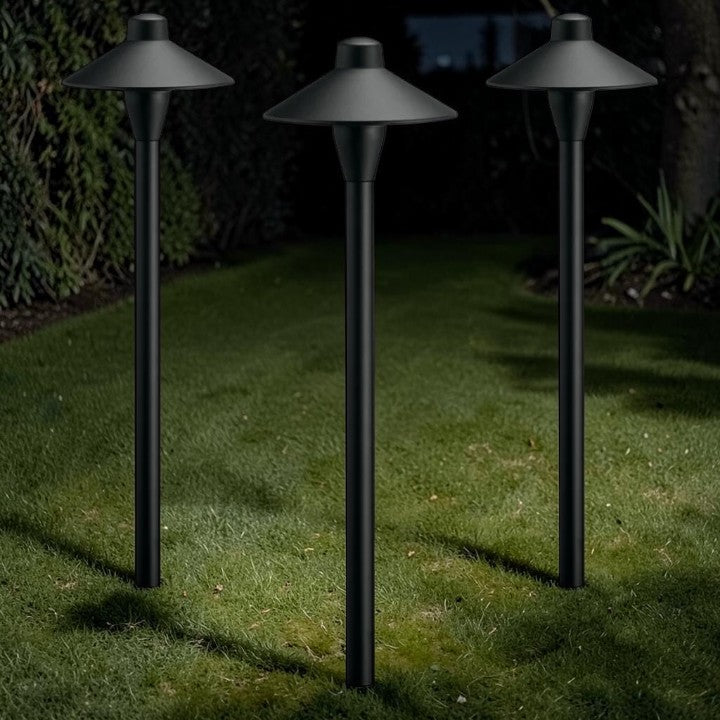 Black Brass LED Pathway Light, 23 Inch Garden Lighting