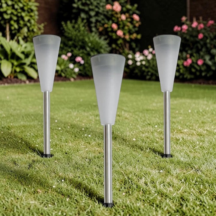 Solar LED Stake Path Lights, Modern Garden Lighting